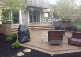 Rainy back patio nice landscaping