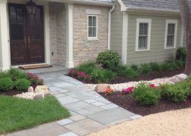 Front door of house and garden