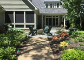 Cozy back porch and fire pit