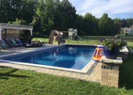 Landscaped pool and yard